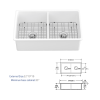 32" Undermount Double Bowl Ceramic Kitchen Sink - Dual Mount White Ceramic Rectangular Deep Double Bowl Sink Basin