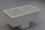 32" Undermount Double Bowl Ceramic Kitchen Sink - Dual Mount White Ceramic Rectangular Deep Double Bowl Sink Basin