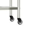 Kitchen Work Table with Wheels 32.5"x11.8"x33.5" Stainless Steel