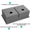 Undermount Sink- 30"x19" x 10" Double Bowl (50/50) Kitchen Sink 16 Gauge with Two 10" Deep Basin, Brushed Nickel