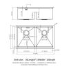 Undermount Sink- 30"x19" x 10" Double Bowl (50/50) Kitchen Sink 16 Gauge with Two 10" Deep Basin, Brushed Nickel