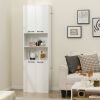 75" Kitchen Pantry Cabinet Tall Cupboard with Doors and Shelves
