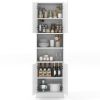 75" Kitchen Pantry Cabinet Tall Cupboard with Doors and Shelves