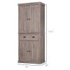 72" Freestanding Kitchen Pantry Cabinet, Tall Storage Cabinet with 2 Door Cupboards, 2 Drawers and Adjustable Shelves, Brown