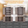 72" Freestanding Kitchen Pantry Cabinet, Tall Storage Cabinet with 2 Door Cupboards, 2 Drawers and Adjustable Shelves, Brown