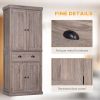 72" Freestanding Kitchen Pantry Cabinet, Tall Storage Cabinet with 2 Door Cupboards, 2 Drawers and Adjustable Shelves, Brown