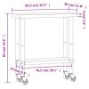 Kitchen Work Table with Wheels 32.5"x11.8"x33.5" Stainless Steel