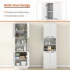 75" Kitchen Pantry Cabinet Tall Cupboard with Doors and Shelves
