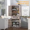 72" Freestanding Kitchen Pantry Cabinet, Tall Storage Cabinet with 2 Door Cupboards, 2 Drawers and Adjustable Shelves, Brown