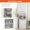 75" Kitchen Pantry Cabinet Tall Cupboard with Doors and Shelves