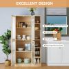 Kitchen Storage Cabinet, 71" Tall Kitchen Pantry Cabinet with Doors and Adjustable Shelves, Freestanding Utility Storage Cabinet for Kitchen, Dining R