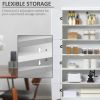 70" Kitchen Pantry, Tall Freestanding Storage Cabinet, 6-tier Shelving with 2 Adjustable Shelves and 4 Doors for Dining Room, White